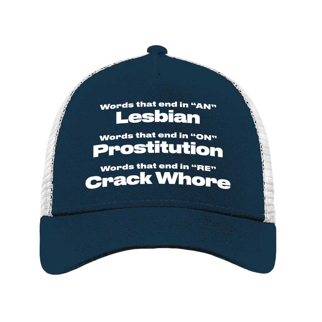 Words That End in AN ON and RE New Era Trucker Cap